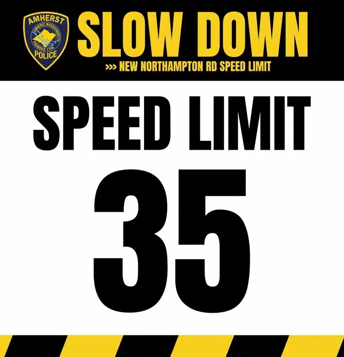 New Speed Limit on Northampton Road in Amherst: 35 MPH on June 2026