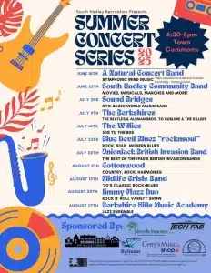 South Hadley Summer Concert Series on the Town Common: Thursdays, June 18 – August 27
