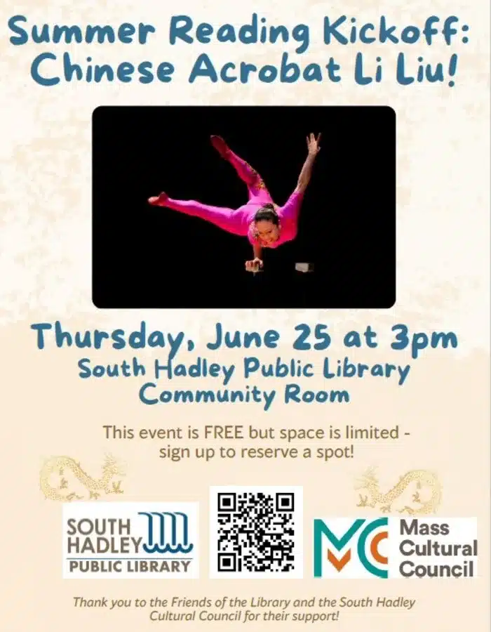 Summer Reading Kickoff: Chinese Acrobat Li Liu at South Hadley Library