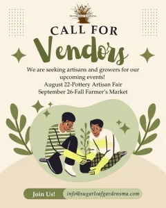 Call for Vendors at Sugarloaf Gardens: Pottery Artisan Fair & Fall Farmer's Market 2026