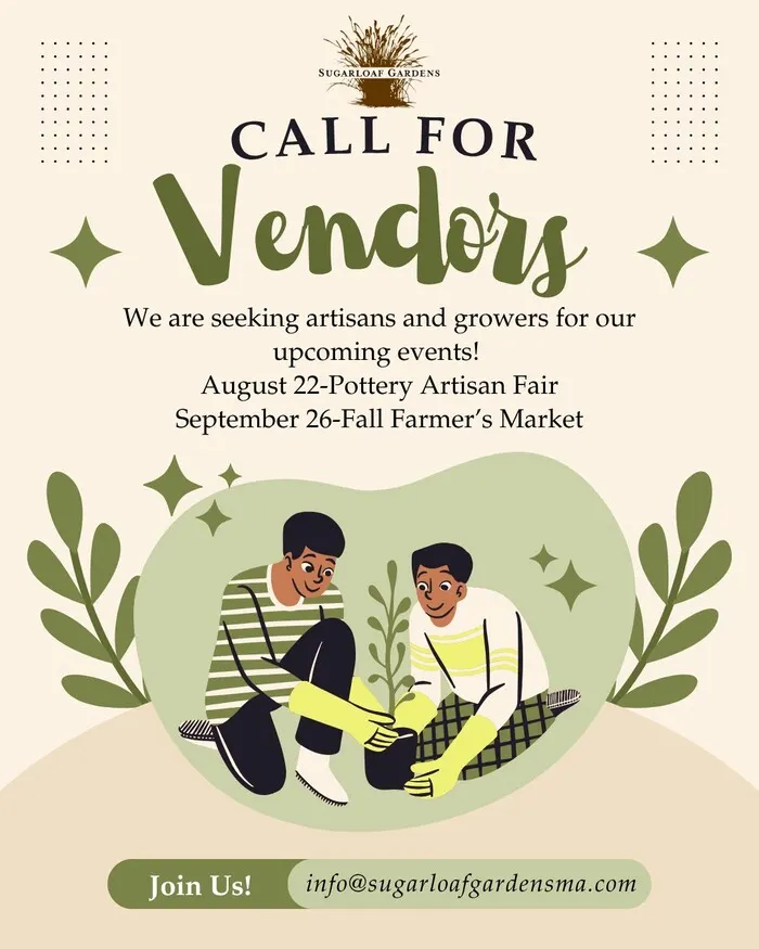 Call for Vendors at Sugarloaf Gardens: Pottery Artisan Fair & Fall Farmer's Market 2026
