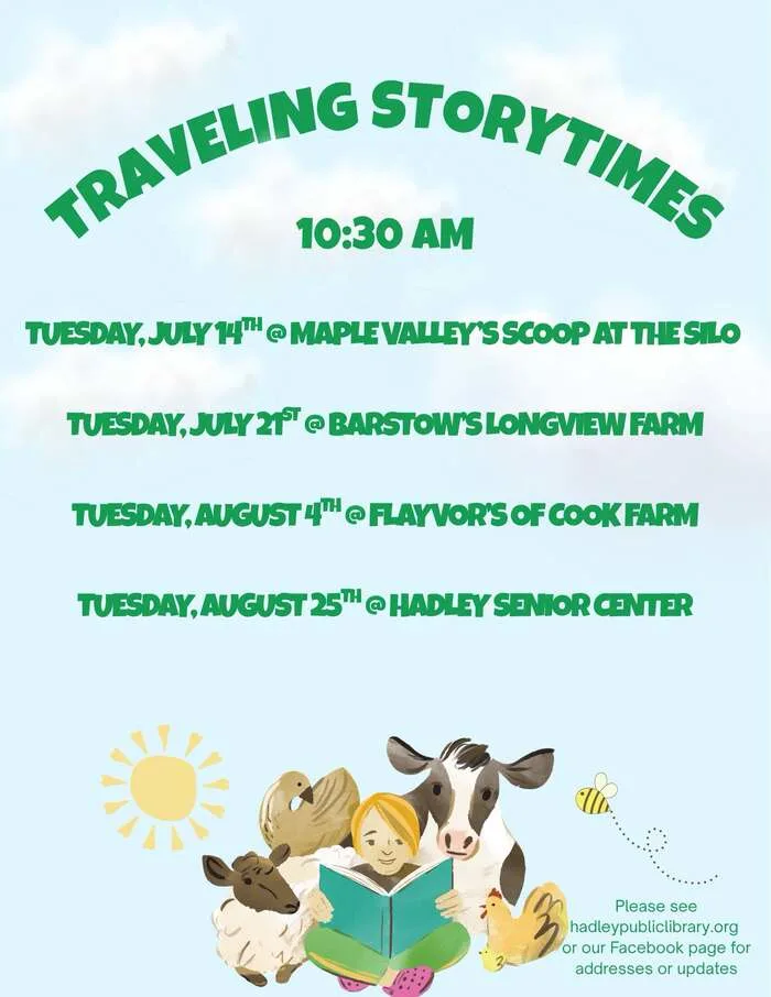 Traveling Storytime Series at Local Farms & Senior Center Hadley