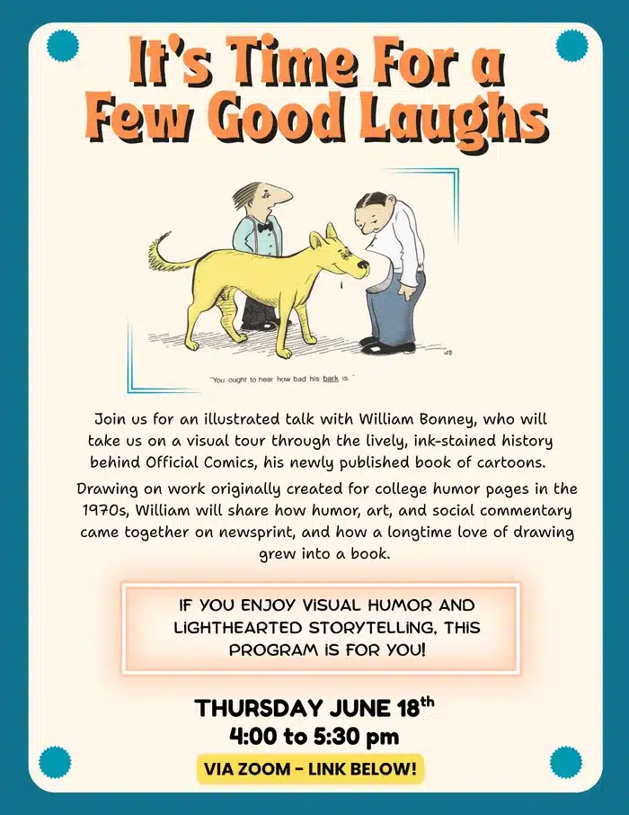 "It's Time For a Few Good Laughs" Cartoon Talk on Zoom