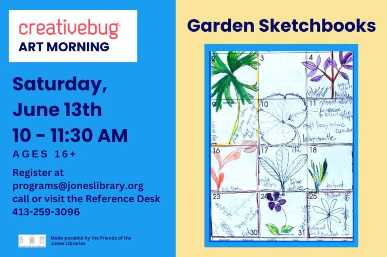 garden sketchbook workshop Amherst