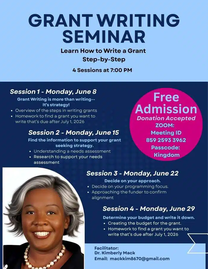 Grant Writing Seminar: 4-Session Series on Zoom