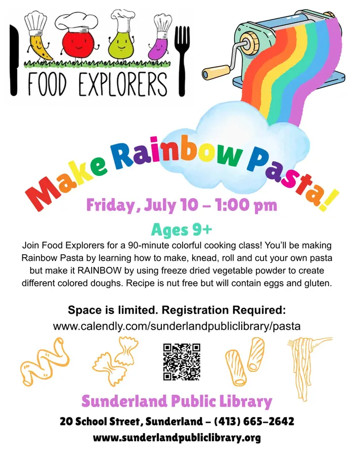 Rainbow Pasta Cooking Class at Sunderland Library