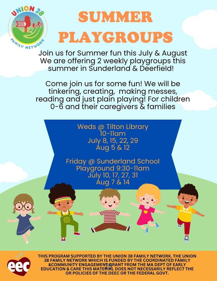 Summer Playgroups for Ages 0-6 in Sunderland & Deerfield