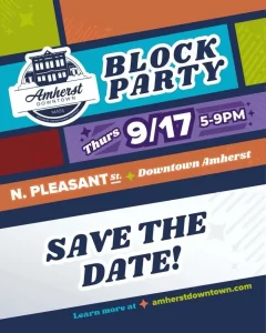 13th Annual Amherst Block Party on North Pleasant Street: September 17 2026