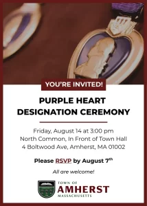 Amherst Purple Heart Designation – August 14, 2026