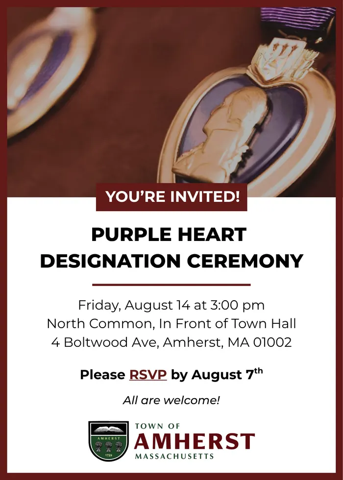 Amherst Purple Heart Designation – August 14, 2026