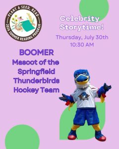 Thunderbirds Mascot at Hadley Library
