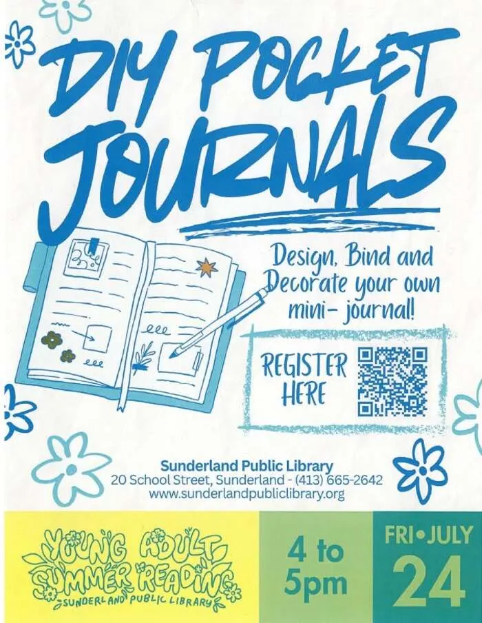 DIY Pocket Journals – July 24, 4 PM, Sunderland Library