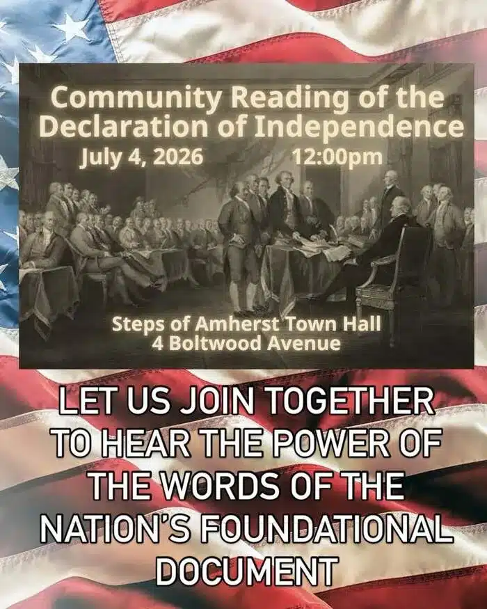 Community Reading of the Declaration of Independence at Amherst Town Hall