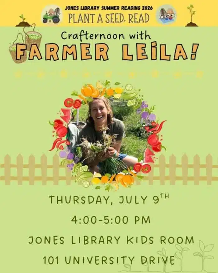 Garden Storytime with Farmer Leila at Jones Library