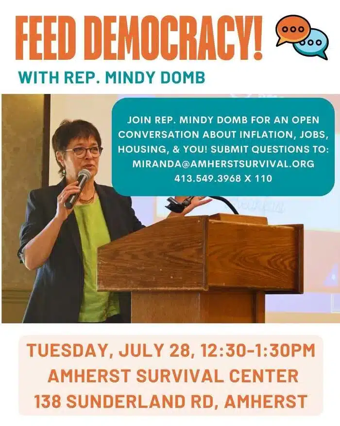 Rep. Mindy Domb – July 28, 2026, Amherst Survival Center