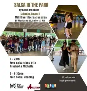 Salsa in the Park – Aug 1, 6-9:30 PM, Amherst