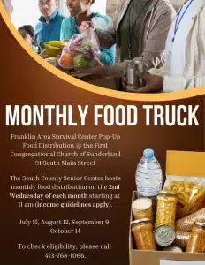 Monthly Food Truck at Sunderland Senior Center