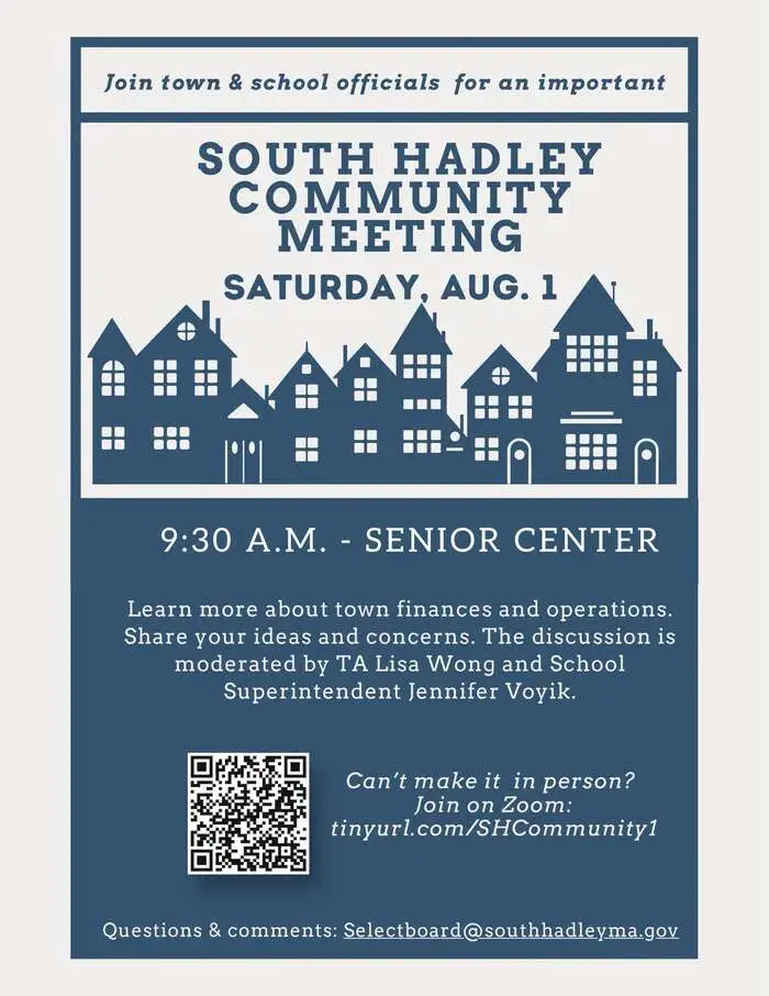 South Hadley Community Meeting on Town Finances & Operations: August 1