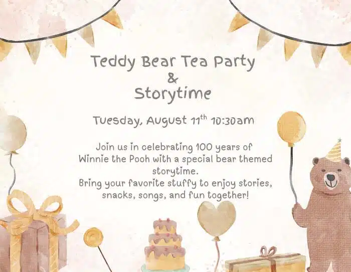 Winnie the Pooh 100th at Hadley Library