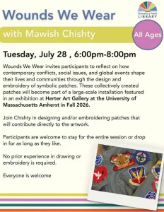 Wounds We Wear Patch-Making Workshop at Shutesbury Library
