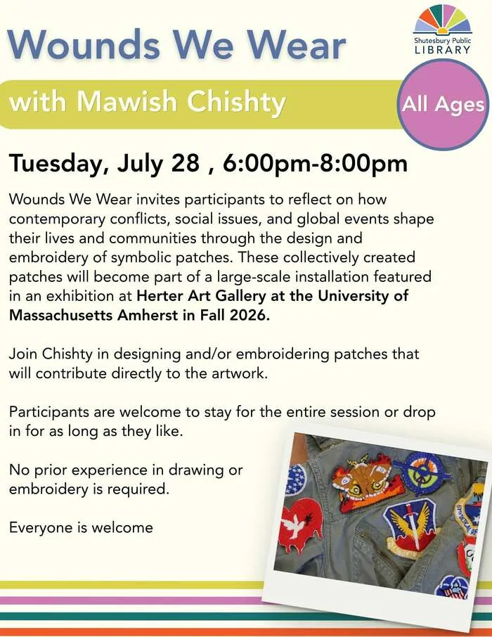 Wounds We Wear Patch-Making Workshop at Shutesbury Library