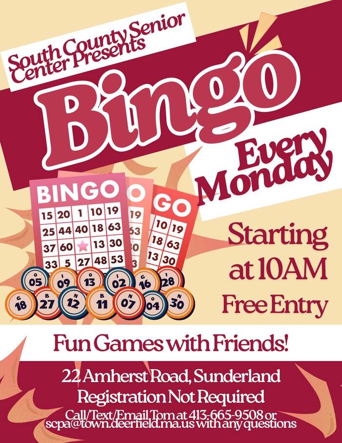 Bingo at Senior Center – Mondays, Sunderland