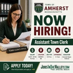 Hiring Assistant Town Clerk – Full-Time, Amherst