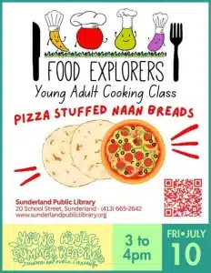 Pizza Stuffed Naan Bread Cooking Class at Sunderland Library