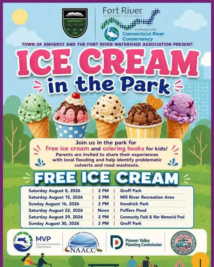 Ice Cream in the Park – Aug 8-30, Amherst