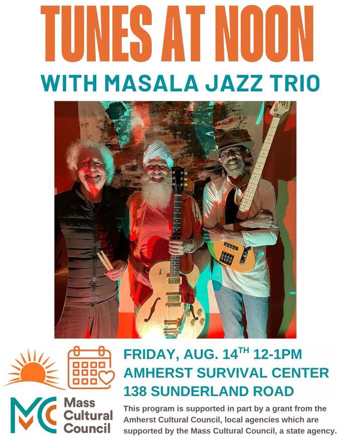Masala Jazz Trio – Aug 14, 12-1 PM, ASC